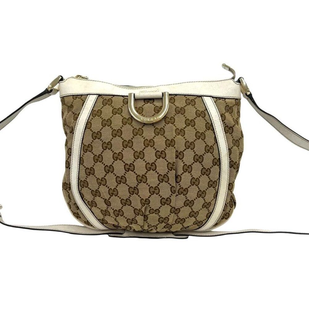 Gucci Abbey Canvas Leather Shoulder Bag